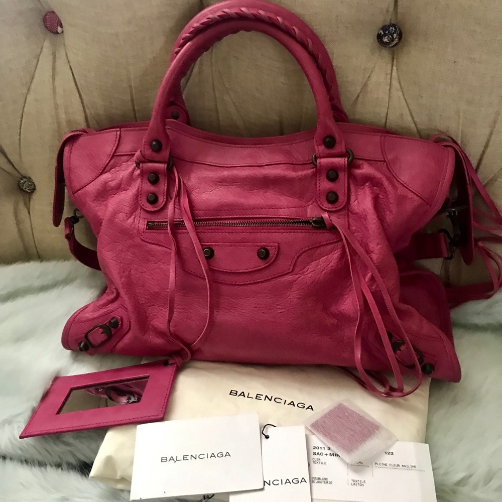 Authentic Balenciaga City in Cyclamen color